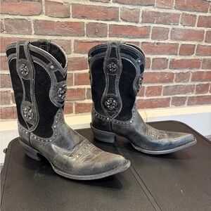 Aria Black Leather Boots